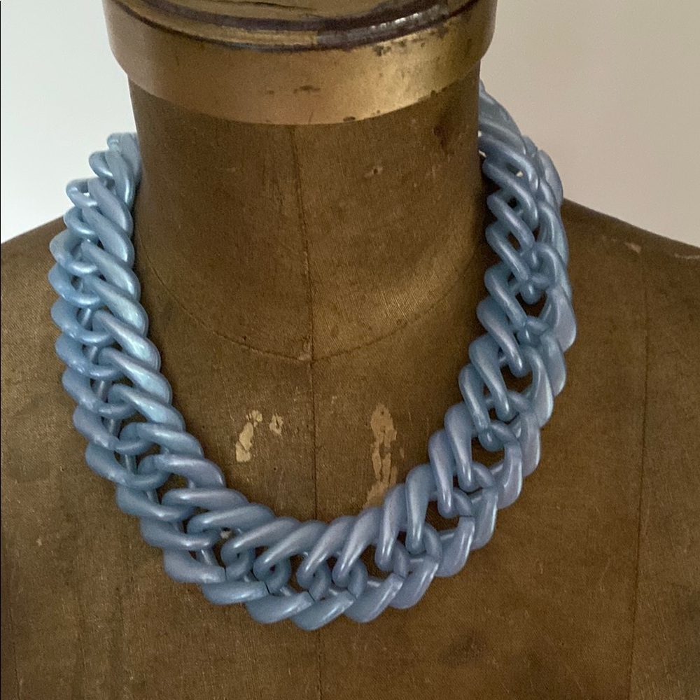 Bold Blue Chain-Link Necklace